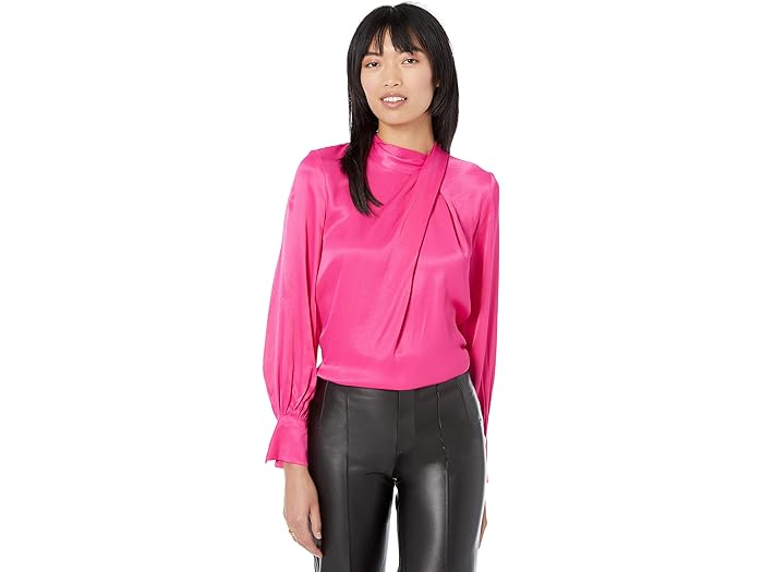 (取寄) マンゴ レディース ティノ ブラウザ MANGO women MANGO Tino Blouse Bright Pink