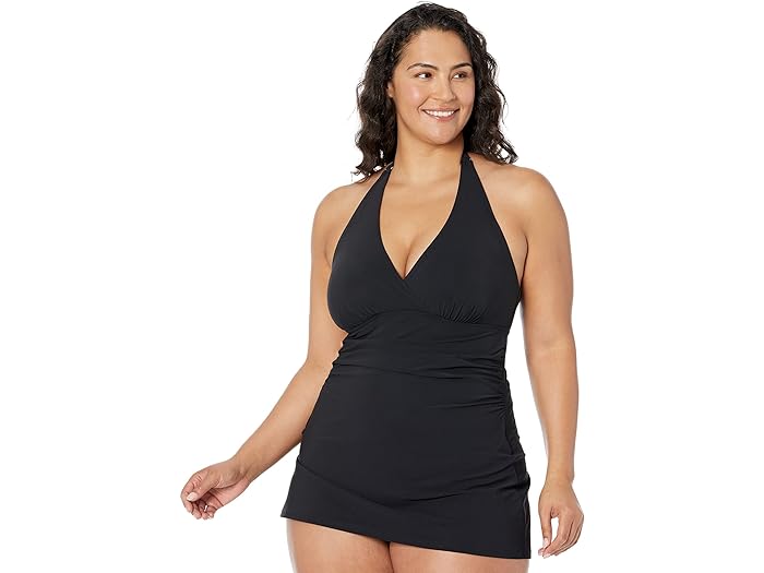 (取寄) エルエルビーン レディース スリミング スイムウェア クラスプ ホルター ドレス L.L.Bean women L.L.Bean Slimming Swimwear Clasp Halter Dress Black