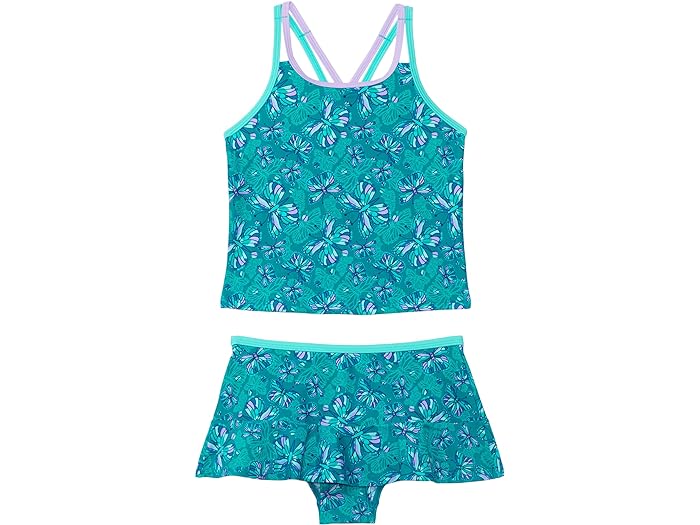 () GGr[ K[Y EH[^[X|[c XJ[ebh ^Lj (g LbY) L.L.Bean girls L.L.Bean Watersports Skirted Tankini (Little Kids) Teal Blue Butterfly