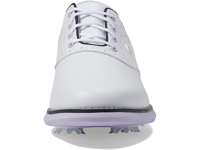 (取寄) フットジョイ ゴルフシューズ レディース トラディションズ 大きいサイズ FJ FootJoy women Traditions Golf Shoes White/Navy Patent
