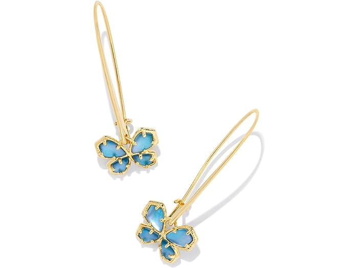 (取寄) ケンドラスコット レディース メイ バタフライ ワイヤー ドロップ イヤリングス Kendra Scott women Kendra Scott Mae Butterfly Wire Drop Earrings Gold Indigo Watercolor Illusion