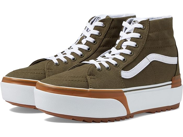 (取寄) バンズ Sk8-ハイ テーパード スタック Vans Vans SK8-Hi Tapered Stacked Canvas Dark Olive