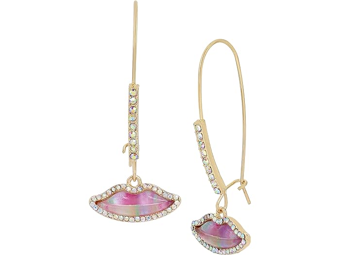 (取寄) ベッツィジョンソン レディース リップス ダングル イヤリングス Betsey Johnson women Betsey Johnson Lips Dangle Earrings Pink/Gold