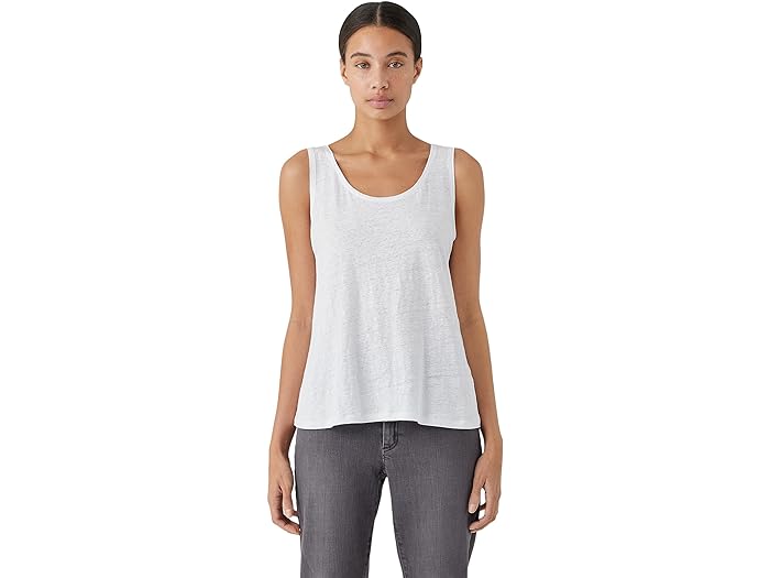 () AC[ tBbV[ fB[X XN[v lbN ^N Eileen Fisher women Eileen Fisher Scoop Neck Tank White