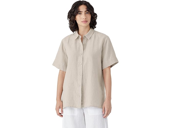 (取寄) アイリーン フィッシャー レディース ショート スリーブ ロング シャツ Eileen Fisher women Eileen Fisher Short Sleeve Long Shirt Undyed Natural