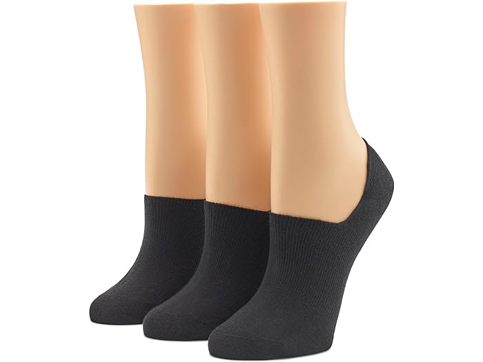 () q[ fB[X Rbg Ci[ \bNX EBY A[` N` 3-pbN HUE women HUE Cotton Liner Socks with Arch Clinch 3-Pack Black