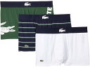 (取寄) ラコステ メンズ トランクス 3-パック ビッグ クロコ オン サイド Lacoste men Trunks 3-Pack Big Croc On Side Thyme/Navy Blue/White