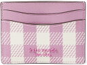() PCgXy[h fB[X K MK tB[h vebh PVC J[h z_[ Kate Spade New York women Kate Spade New York Morgan Gingham Field Printed Pvc Card Holder Berry Cream Multi