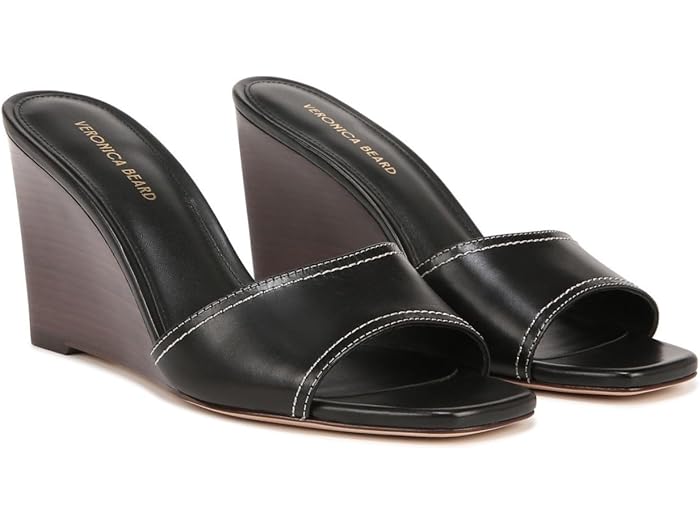 () ٥˥ ӥ ǥ  饤 Veronica Beard women Veronica Beard Ellen Slides Black Leather