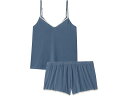 (取寄) エバージェイ レディース フリーダ - ザ ホイップ ステッチ カミ アンド ショーツ セット Eberjey women Eberjey Frida - The Whip Stitch Cami and Shorts Set Navy/Ivory