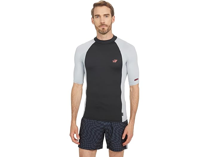 () ˡ  ץߥ 硼 ꡼ å奬 O'Neill men O'Neill Premium Short Sleeve Rashguard Raven/Cool Grey/Cool Grey