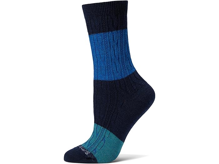 (取寄) スマートウール レディース エブリデイ カラーブロック ケーブル クルー ソックス Smartwool women Smartwool Everyday Color-Block Cable Crew Socks Deep Navy