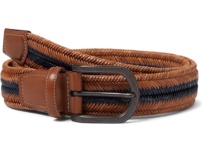 () gmU[ Y 35 E C^A E[u w{[ Xgb` Torino Leather Co. men Torino Leather Co. 35 mm Italian Woven Herringbone Stretch Saddle/Navy