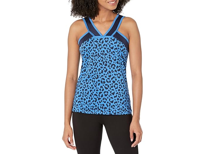 () e[ ANeBuEFA fB[X MU t obN ejX ^N Tail Activewear women Tail Activewear Giza Full Back Tennis Tank Ditsy Leopard