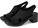 (取寄) ビジーズ レディース エデン スリングバック ストラップ サンダル Bzees women Eden Slingback Strappy Sandals Black Fabric