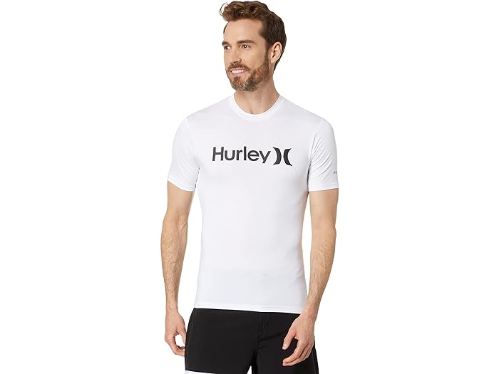 (取寄) ハーレー メンズ ワン アンド オンリー クイック ドライ ショート スリーブ ラッシュガード Hurley men Hurley One & Only Quick Dry Short Sleeve Rashguard White