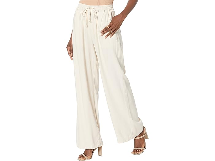 () uNj[[N fB[X v-I h[XgO Ch bO l pc C Th oX Blank NYC women Blank NYC Pull-On Drawstring Wide Leg Linen Pants in Sand Bath Sand Bath