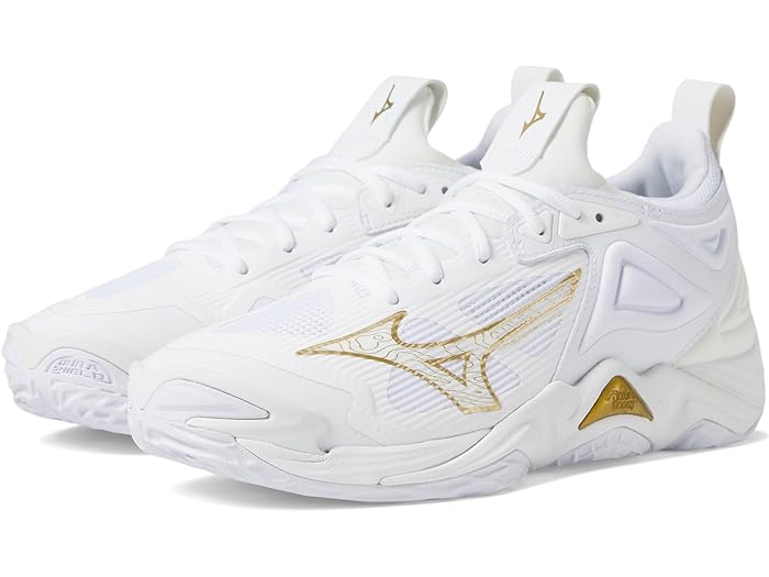 (取寄) ミズノ レディース ウェーブ モーメンタム 3 Mizuno women Wave Momentum 3 White/Gold