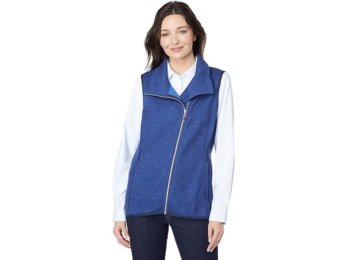 (取寄) カッター バック レディース メインセール セーター-ニット フル ジップ ベスト Cutter Buck women Cutter Buck Mainsail Sweater-Knit Full Zip Vest Tour Blue Heather