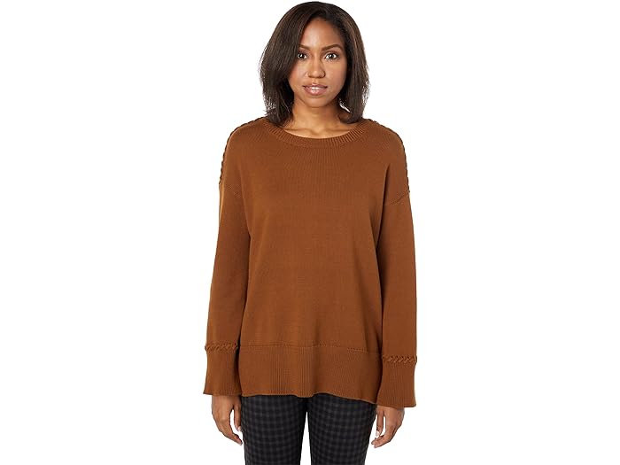 () GIbg [ fB[X gDfCY AWF_ N[ lbN Z[^[ EBY uCfbh fBe[ Elliott Lauren women Elliott Lauren Today's Agenda Crew Neck Sweater with Braided Detail Cognac