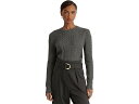 () [ t[ fB[X P[ujbg ptX[u Z[^[ LAUREN Ralph Lauren women LAUREN Ralph Lauren Cable-Knit Puff-Sleeve Sweater Modern Grey Heather