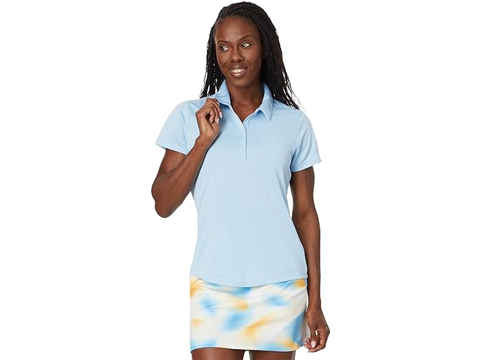 (取寄) アディダス ゴルフ レディース パフォーマンス ソリッド ショート スリーブ ポロ adidas Golf women adidas Golf Performance Solid Short Sleeve Polo Clear Sky