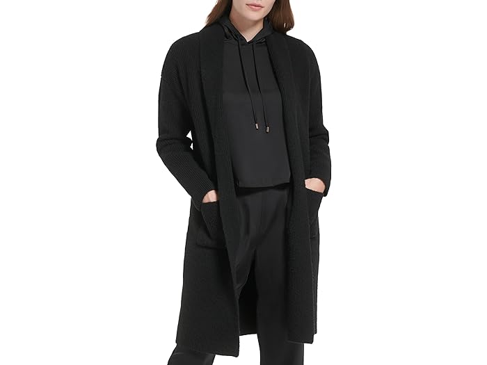 () JoNC fB[X O V[ J[ EBY |Pbc Calvin Klein women Calvin Klein Long Shawl Collar with Pockets Black