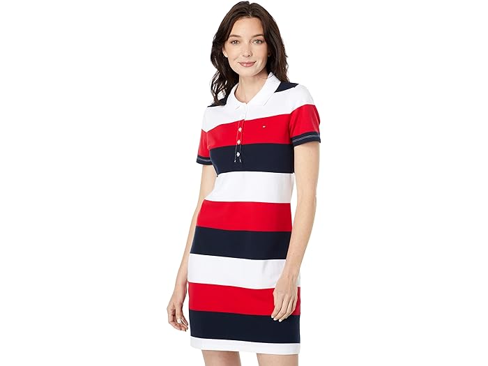 () g~[qtBK[ fB[X XgCv | hX Tommy Hilfiger women Tommy Hilfiger Stripe Polo Dress Iconic Multi