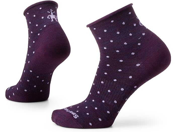() X}[gE[ fB[X GufC NVbN hbg AN u[g \bNX Smartwool women Smartwool Everyday Classic Dot Ankle Boot Socks Purple Iris