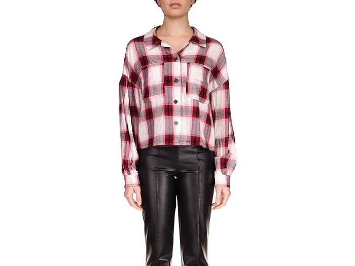 () TN`A fB[X |Pbg fBe[ vCh Sanctuary women Sanctuary Pocket Detail Plaid Viola Plaid