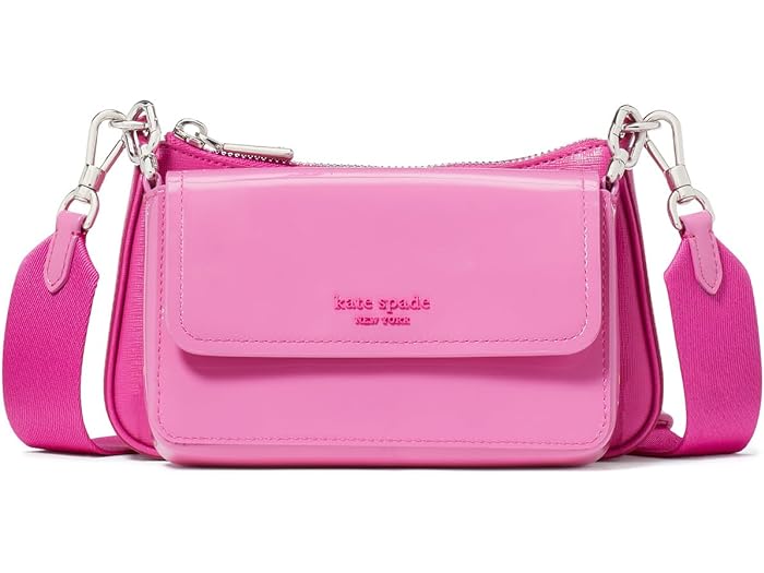 (取寄) ケイトスペード レディース ダブル アップ パテント サフィーノ レザー ダブル -アップ クロスボディ Kate Spade New York women Kate Spade New York Double Up Patent Saffiano Leather Double -Up Crossbody Echinacea Flower Multi