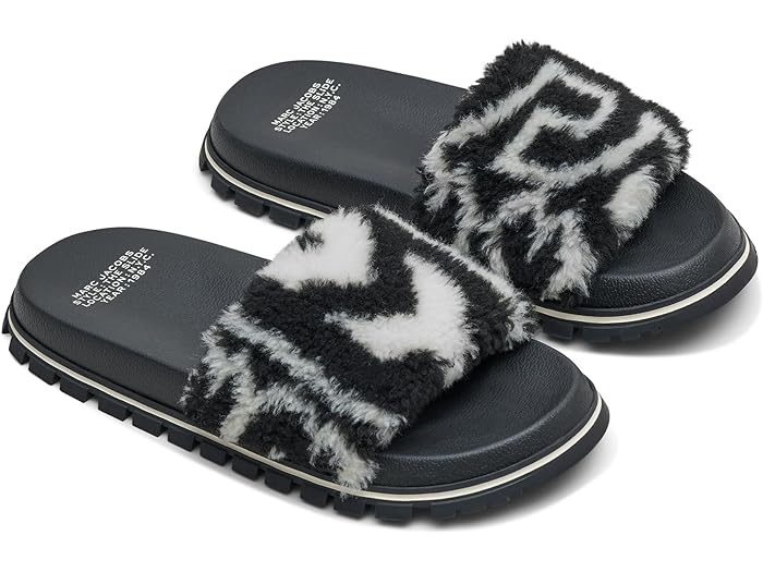 (取寄) マークジェイコブス レディース ザ モノグラム テディ スライド Marc Jacobs women Marc Jacobs The Monogram Teddy Slide Black/Ivory