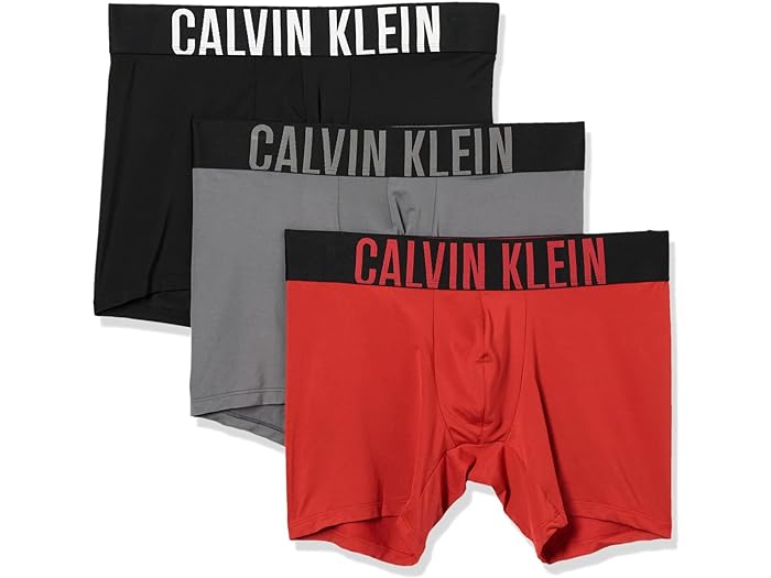 (取寄) カルバンクライン アンダーウェア メンズ インテンス パワー 3-パック ボクサー ブリーフ Calvin Klein Underwear men Calvin Klein Underwear Intense Power 3-Pack Boxer Brief Black/Grey Sky/Pompeian Red