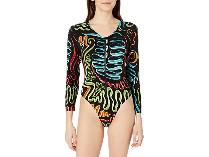 (取寄) ノーマ カマリ レディース ウィメンズ スタンダード ラッシュガード Norma Kamali women Womens Standard Rashguard Multi Squiggle