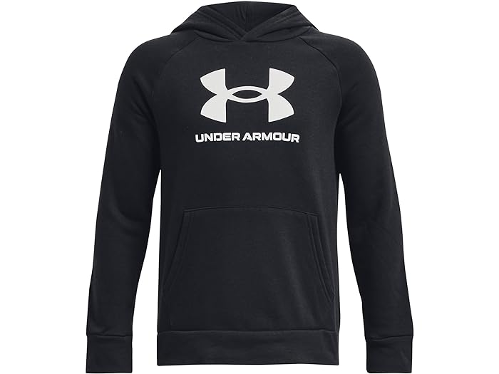 (取寄) アンダーアーマー キッズ ボーイズ ライバル フリース ビッグ ロゴ パーカー (ビッグ キッズ) Under Armour Kids boys Rival Fleece Big Logo Hoodie (Big Kids) Black/White 1