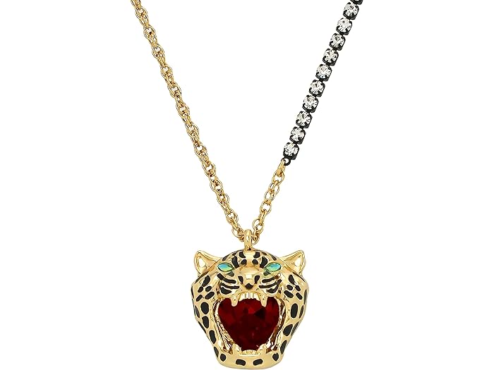 (取寄) ベッツィジョンソン レディース チーター ペンダント ネックレス Betsey Johnson women Betsey Johnson Cheetah Pendant Necklace Red/Gold