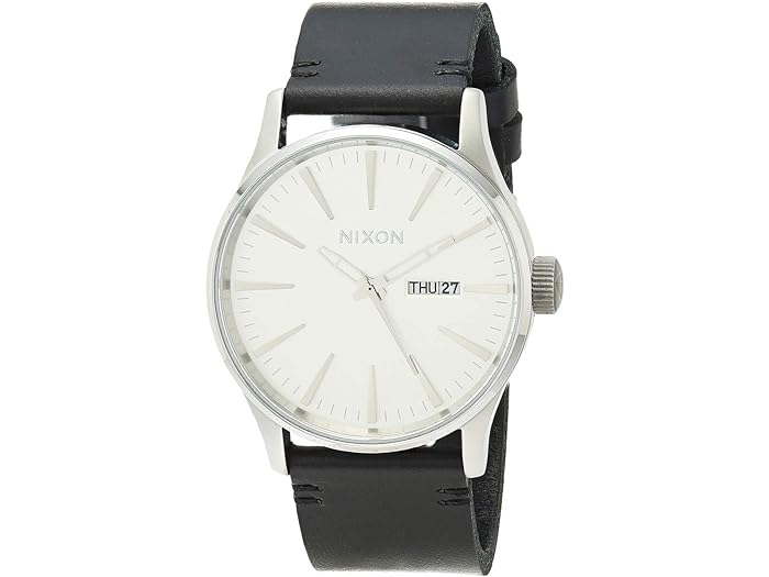 ニクソン 腕時計（メンズ） (取寄) ニクソン メンズ セントリー レザー Nixon men Nixon Sentry Leather All Silver/Black