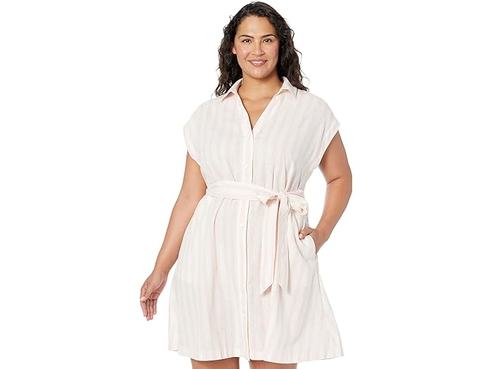 () hCp[ WF[X fB[X vX TCY gV VchX C Joi XgCv Draper James women Draper James Plus Size Trisha Shirtdress in Cabana Stripe Light Pink