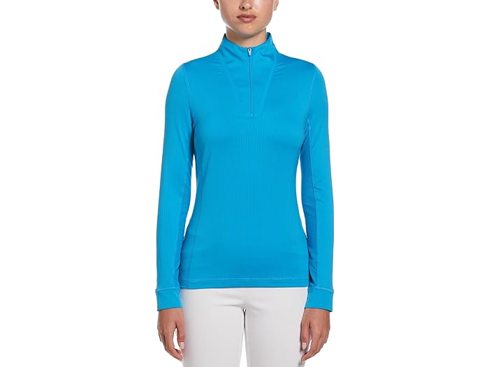 () LEFC fB[X \bh T veNV 1/4 Wbv vI[o[ Callaway women Callaway Solid Sun Protection 1/4 Zip Pullover Vivid Blue