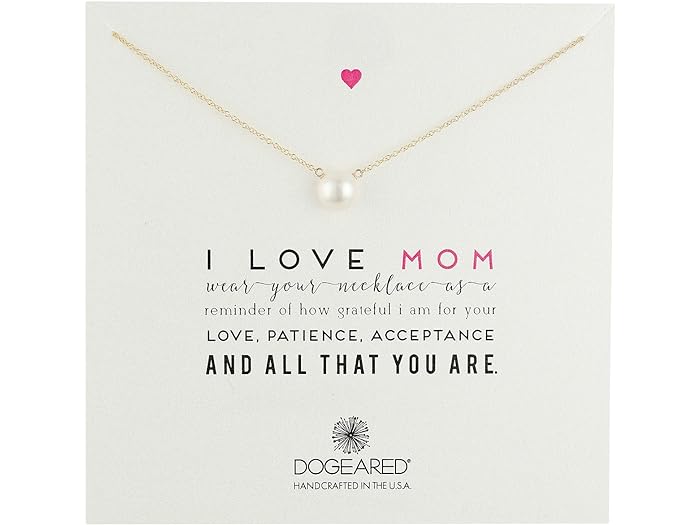 (取寄) ドギャード レディース アイ ラブ マム パール ネックレス Dogeared women Dogeared I Love Mom Pearl Necklace Gold Dipped