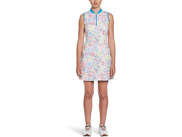 () LEFC fB[X VFu t[ X[uX hX Callaway women Callaway Chevron Floral Sleeveless Dress Brilliant White