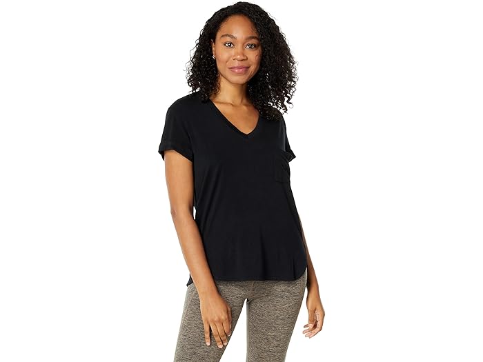 () XCu \VGe fB[X V-lbN |Pbg eB[ THRIVE SOCIETE women THRIVE SOCIETE V-Neck Pocket Tee Black