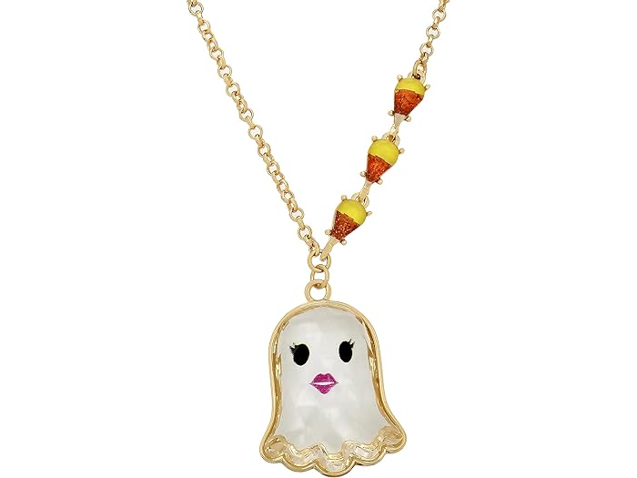 () xbcBW\ fB[X S[Xg y_g lbNX Betsey Johnson women Betsey Johnson Ghost Pendant Necklace Orange/Gold