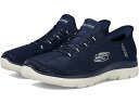 (取寄) スケッチャーズ スニーカー レディース ナイト ハンズフリー スリップインズ SKECHERS women Summits-Classy Night Hands Free Slip-Ins Navy/Silver