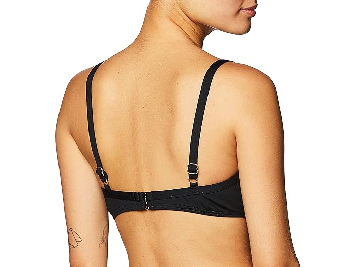 (取寄) カルバンクライン レディース ウィメンズ ツイスト アンダーワイヤー ビキニ スイムスーツ トップ Calvin Klein women Women's Twist Underwire Bikini Swimsuit Top Black