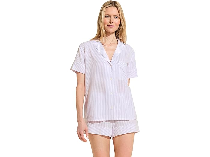 (取寄) エバージェイ レディース ノーティコ ショーティ Pj セット Eberjey women Nautico Shortie Pj Set White/Lavender