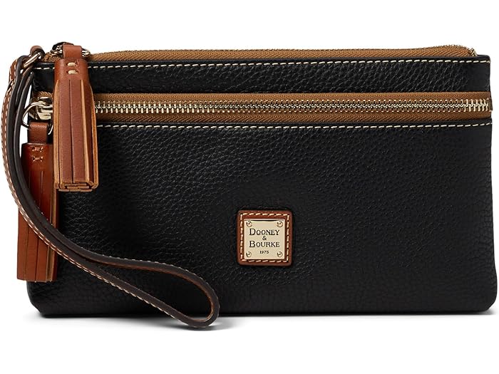 (取寄) ドゥーニー & バーク レディース ペブル ダブル ジップ リスレット Dooney & Bourke women Dooney & Bourke Pebble Double Zip Wristlet Blackのサムネイル