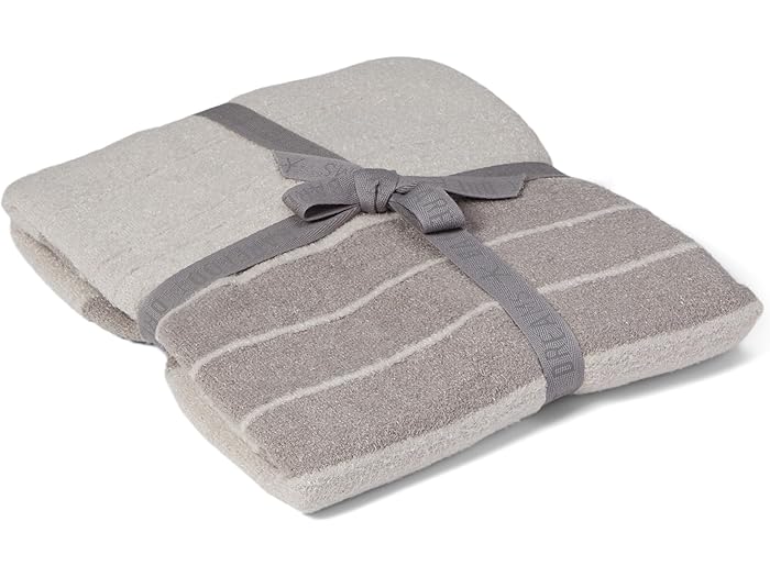 (取寄) ベアフットドリームス レディース コージーシック ライフ ピンチド ストライプ ブランケット スカーフ Barefoot Dreams women Barefoot Dreams CozyChic Lite Pinched Stripe Blanket Scarf Silver/Pewter