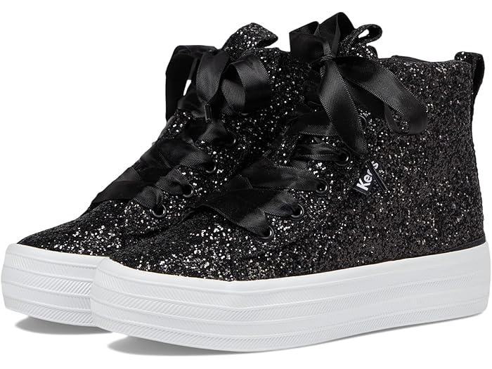 (取寄) ケッズ キッズ ガールズ トリプル アップ HI トップ グリッター セレブ (リトル キッド/ビッグ キッド) Keds Kids girls Triple UP Hi Top Glitter Celeb (Little Kid/Big Kid) Black/Glitter