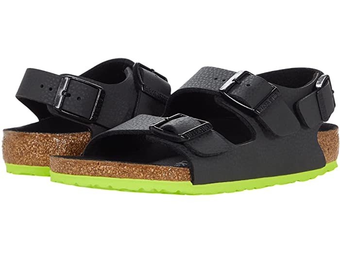 (取寄) ビルケンシュトック キッズ ボーイズ ミラノ ソイル (トドラー/リトル キッズ/ビック キッズ) Birkenstock Kids boys Milano Soil (Toddler/Little Kid/Big Kid) Black/Lime Birko-Flor